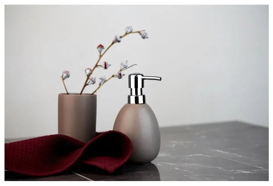 Tazza in ceramica marrone per spazzolini da denti Polaris - Wenko