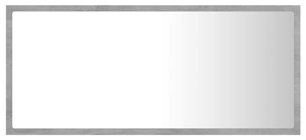 Specchio da bagno a led grigio 90x8,5x37 cm in acrilico