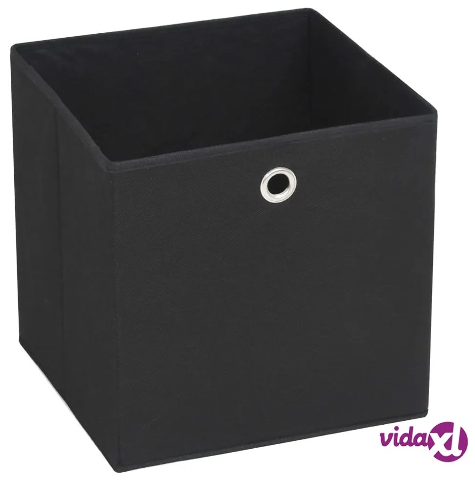 vidaXL Contenitori 10 pz in Tessuto non Tessuto 28x28x28 cm Nero