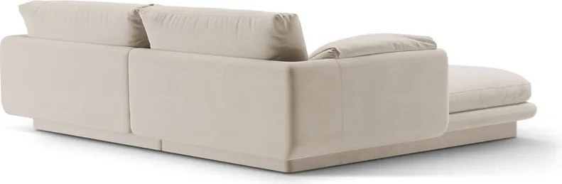 Divano angolare bianco (con penisola a destra/con chaise lounge) con rivestimento in velluto Torino – Micadoni