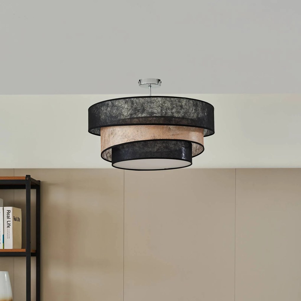 Plafoniera soffitto Ayvira Lindby, dimmerabile, Nero, Soggiorno / Sala da pranzo, Moderno, Plafoniera