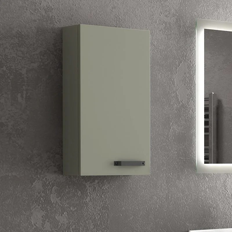 Pensile bagno 75x30cm con 2 ripiani e maniglia di apertura colore nero IKOS-P30 - KAMALU