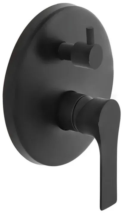 Miscelatore doccia con deviatore Flat in ottone nero opaco