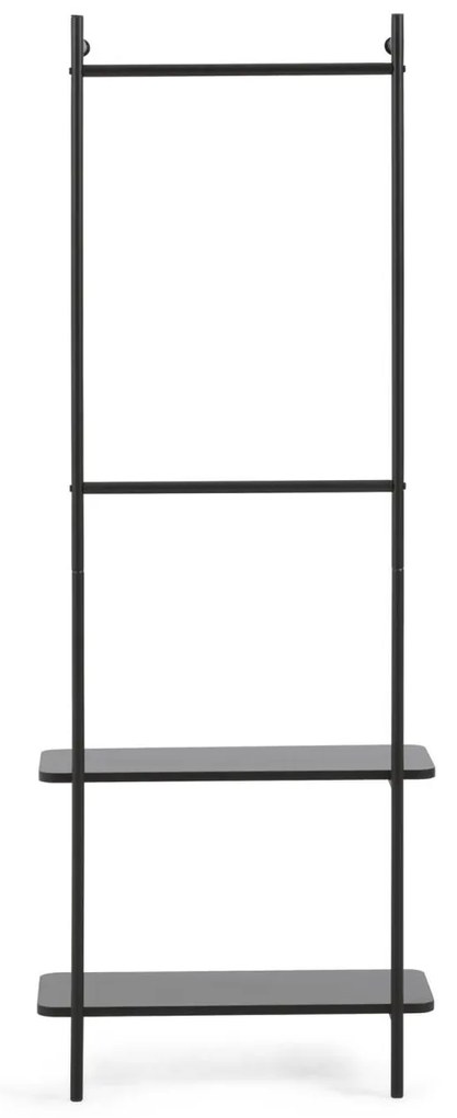Kave Home - Stand appendiabiti Galatia in melamina e metallo con finitura verniciata nera 60 x 162 cm