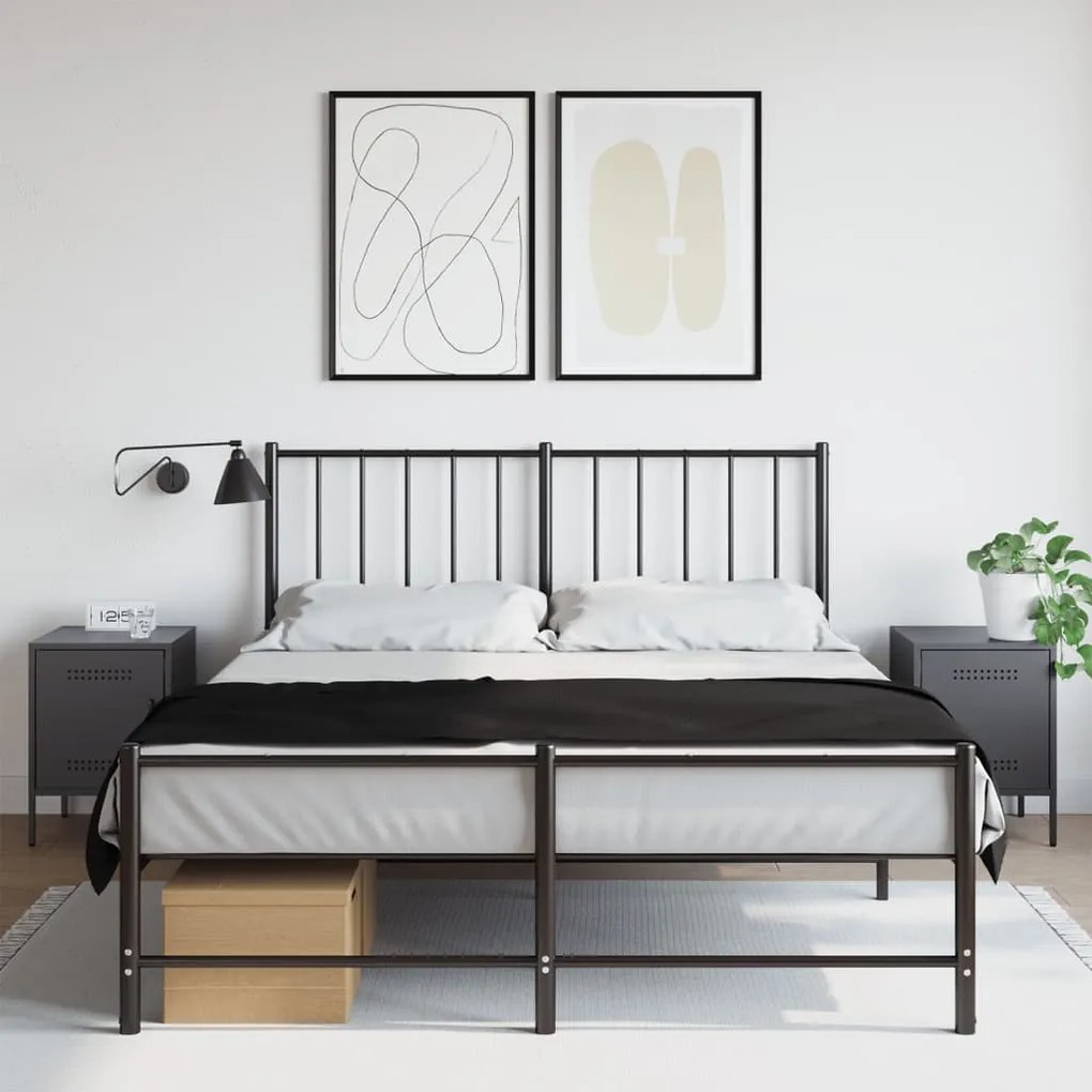 Comodini 2 Pz Antracite 36x39x50,5 Cm İn Acciaio /