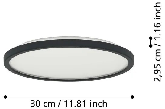 Eglo 901463 - LED RGBW Lampada dimmerabile da esterno ROVITO-Z 13,9W/230V diametro 30cm IP44 nero