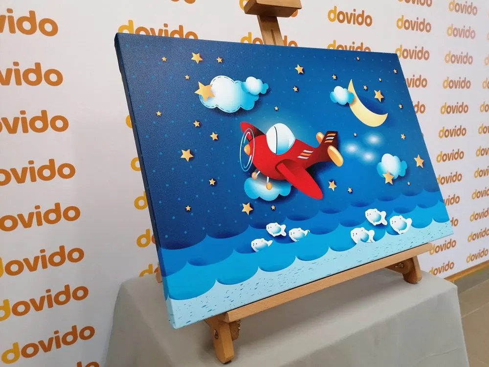 Quadro su tela – Volo con aeroplanino
