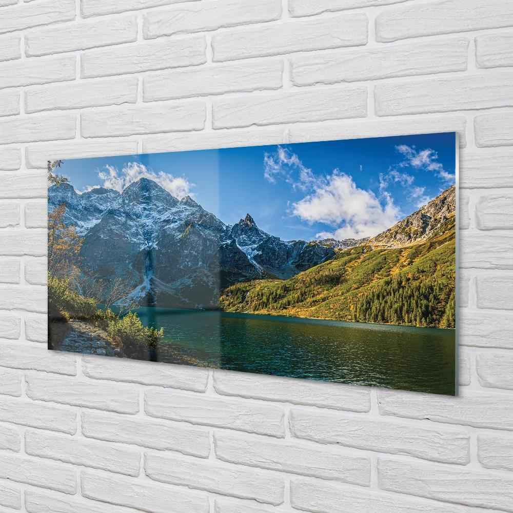 Quadro vetro acrilico Lago delle montagne 100x50 cm