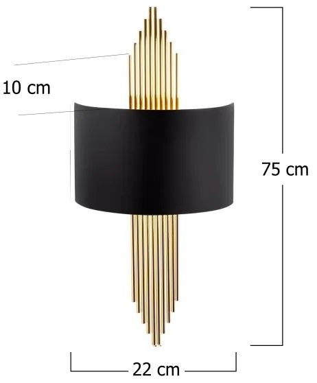 Applique 1xE27/40W/230V oro/nero