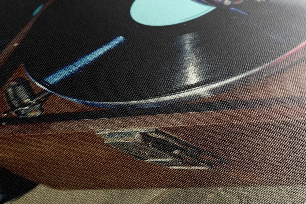 Stampa su tela – Giradischi con disco in vinile