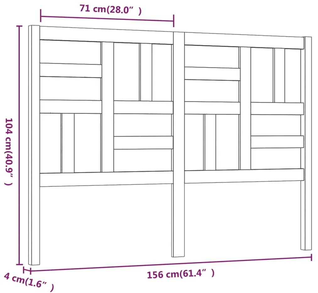 Testiera per Letto 156x4x104 cm in Legno Massello di Pino