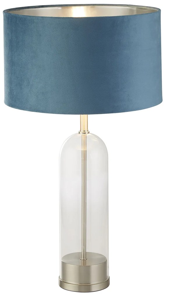 Lampada Scrivania Oxford Acciaio Ottone Velluto Verde Acqua 1 Luce E27