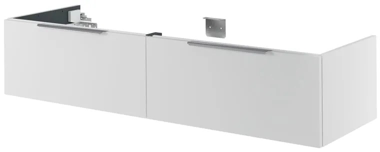 Mobile da bagno sospeso sotto lavabo L 150 x H 32 x P 48 cm bianco laccato, 2 cassetti SENSEA Neo