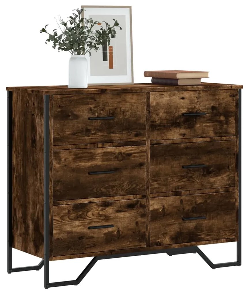 Cassettiera Rovere Sonoma 91x35,5x74,5 Cm İn Truciolato /