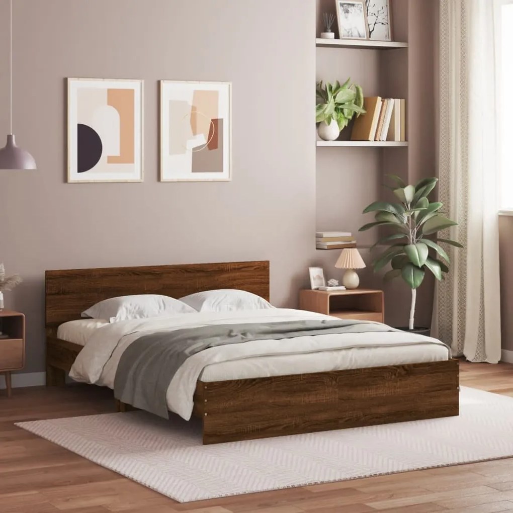 Giroletto Con Testiera Rovere Marrone 140x190 Cm /
