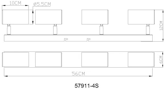 Globo 57911-4S - Faretto ROBBY 4xGU10/25W/230V