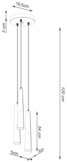 Sollux SL.1401 - Lampadario a sospensione con filo PRYSM 3xG9/8W/230V nero