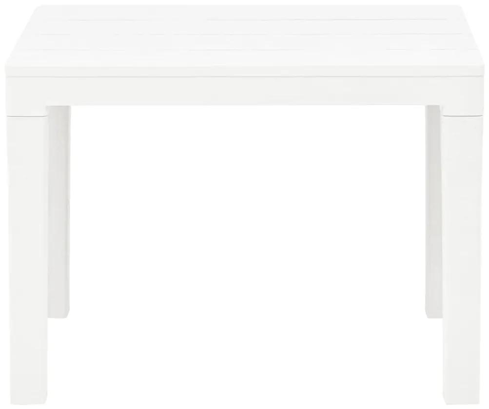 Tavolo da Giardino con 2 Panche in Plastica Bianco