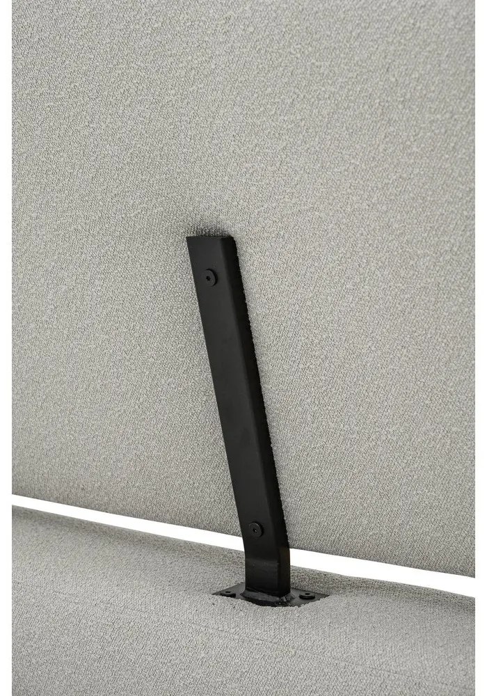 Letto matrimoniale imbottito grigio chiaro con doghe in legno 160x200 cm Odette - Scandic