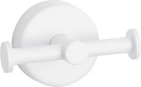 Kamalu - Appendiabiti bagno con doppio gancio laterale in acciaio inox bianco opaco | Monde-B