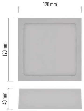 Plafoniera LED LED/7,6W/230V 3000/3500/4000K 12x12 cm bianca