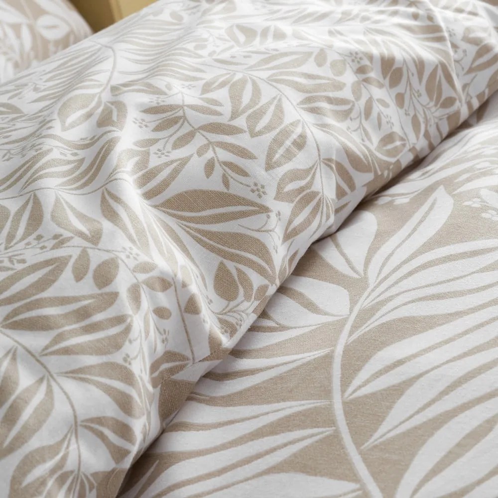 Biancheria da letto marrone chiaro per letto singolo 135x200 cm Sorrel Leaves – Catherine Lansfield