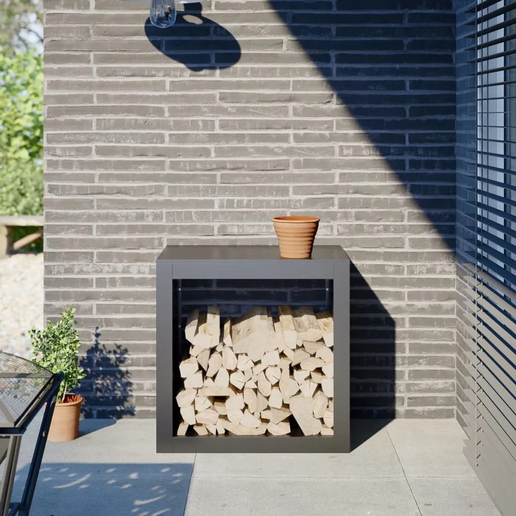 Rastrelliera Per Legna Da Ardere Antracite 60x40x60 Cm Acciaio /