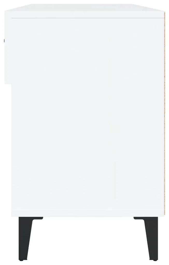 Scarpiera Bianco Lucido 102x35x55 cm in Legno Multistrato