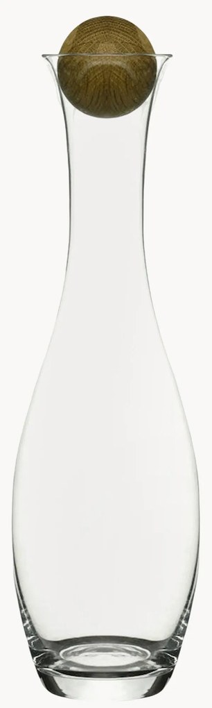 Caraffa in vetro soffiato con tappo in legno di quercia Nature, 1 L