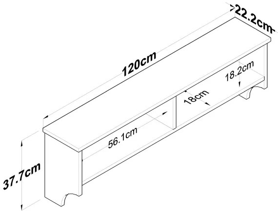 Appendiabiti a parete RANI 120x37,2 cm bianco/beige