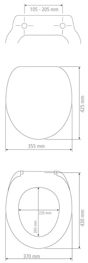 Sedile per WC con chiusura automatica 37 x 43 cm Rustic - Wenko