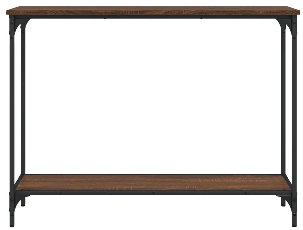 Tavolo consolle rovere marrone 101x30,5x75 cm legno multistrato