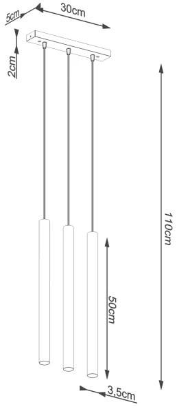 Sollux SL.1272 - Lampadario a sospensione con filo PASTELO 3xG9/8W/230V calcestruzzo