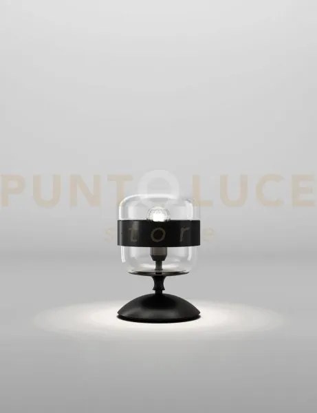 Futura lampada da tavolo p cristallo nero montatura nero opaco 1 lu...