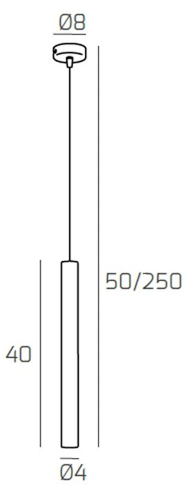 Sospensione Moderna Round Tube Metallo Bianco 1 Luce Gu10