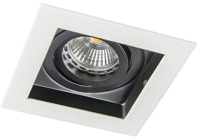 Set di 5 faretti incassati bianchi con nero - Carree