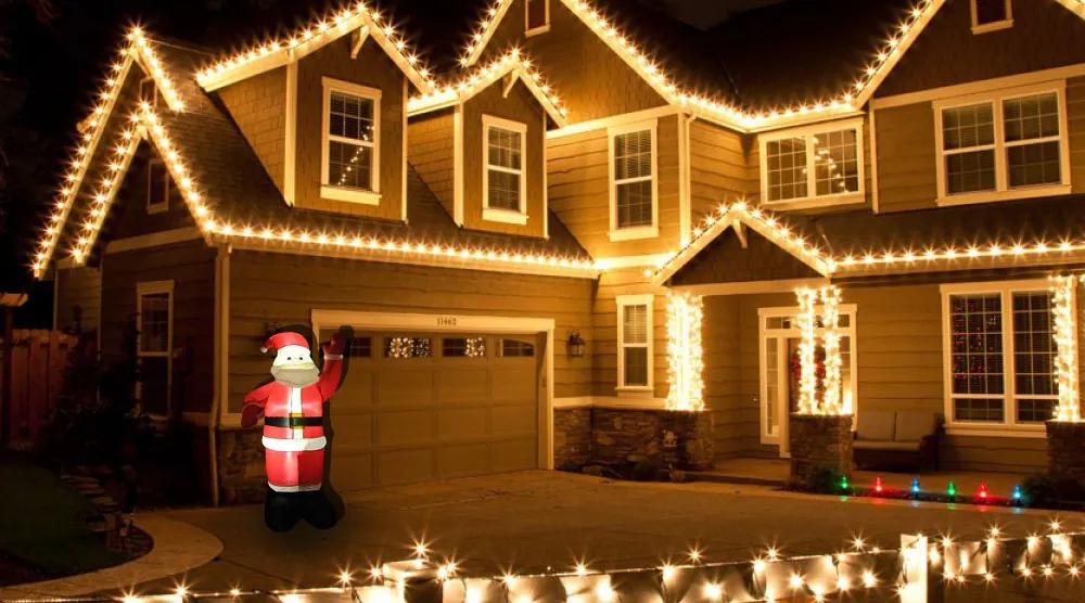 Decorazione natalizia Babbo Natale gonfiabile con illuminazione a LED 180 cm