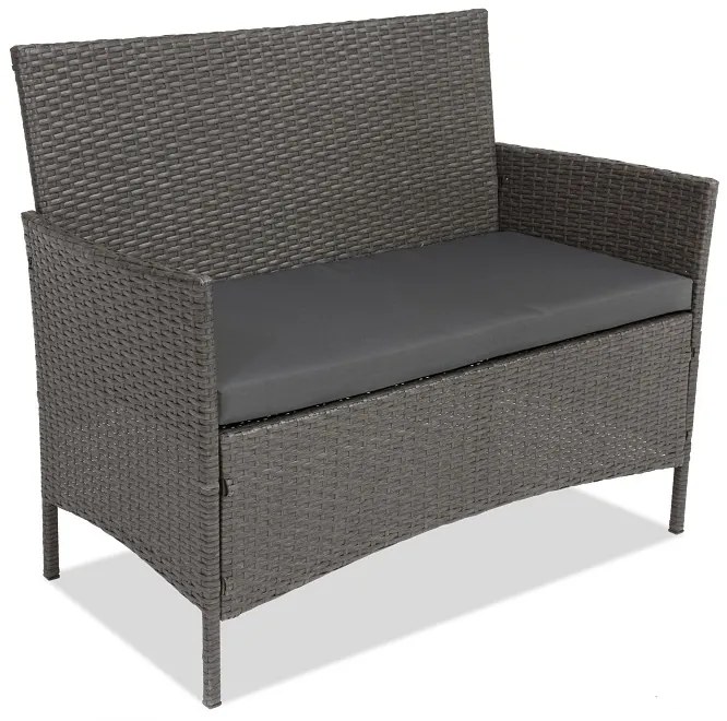 Divano a 2 posti in tecnorattan Calabria Premium Garden Point antracite