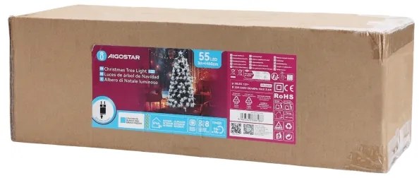 Aigostar - Albero di Natale LED da esterno 55xLED/3,6W/230V/8 funzioni 60cm IP44 bianco freddo