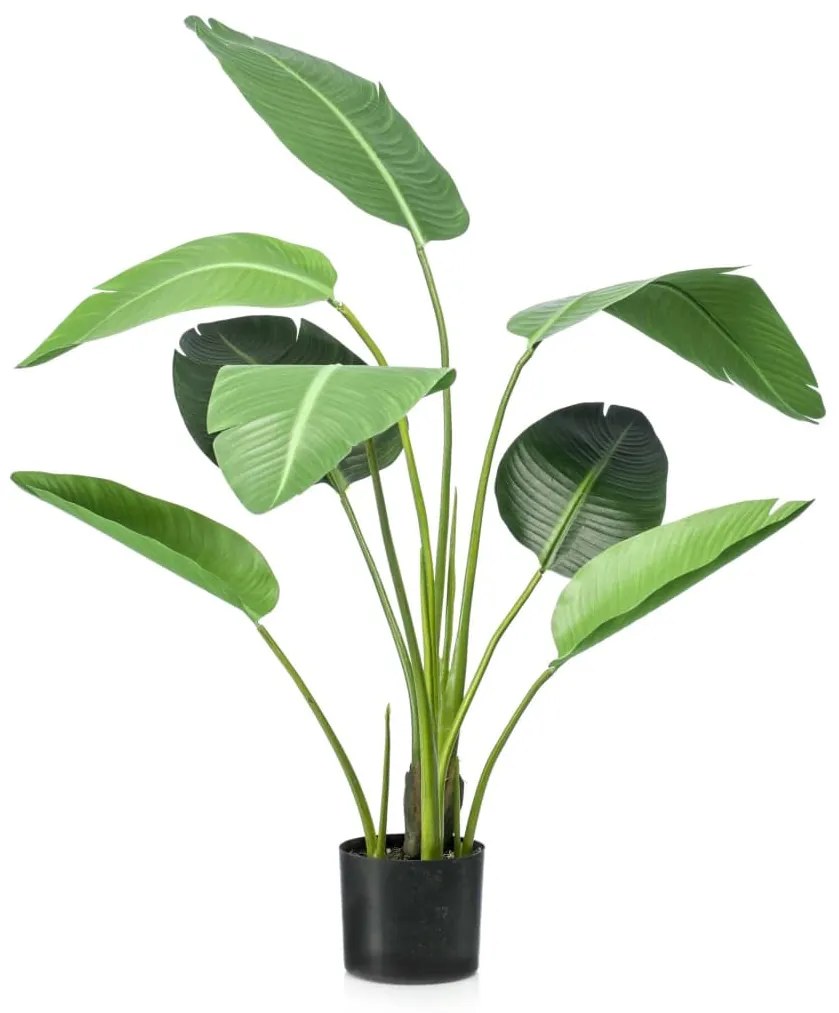 Pianta Strelitzia Artificiale 120 Cm İn Vaso Verde /