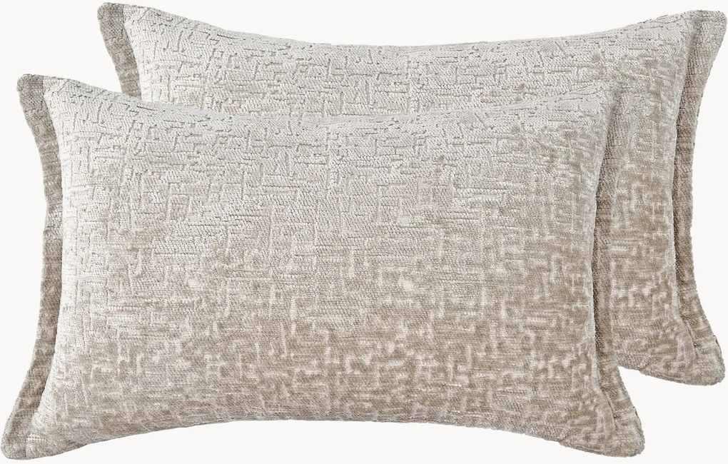 Cuscini in ciniglia fatti a mano Orchid, set di 2