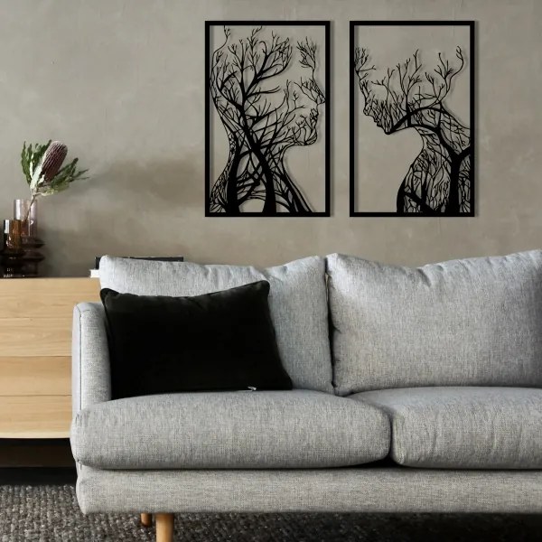 SET 2x Decorazione da muro 86x63 cm Albero della Vita metallo
