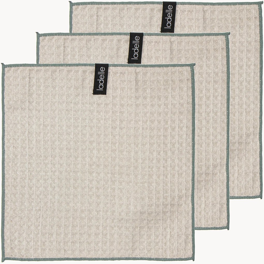 Set di 3 strofinacci da cucina in microfibra waffle Mega