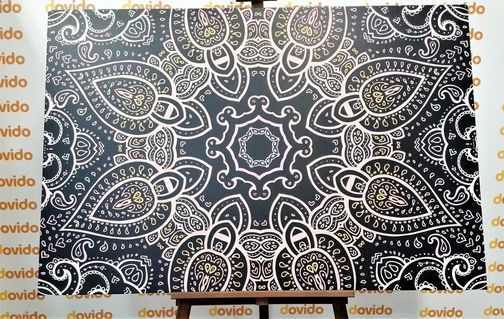 Quadro su tela – Mandala con motivo indiano