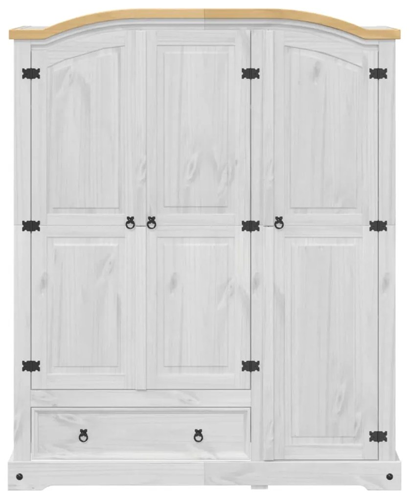 Armadio corona bianco 151,5x52x186 cm in legno massello di pino