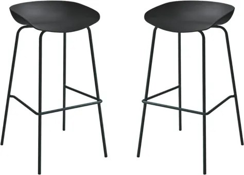 Sgabello in polipropilene Nero con struttura in metallo - AGE 2 pezzi
