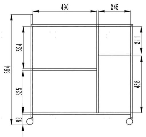 Tavolo da portata su ruote 40x78 cm Newcastle - Actona