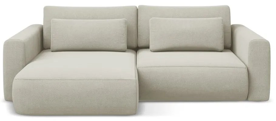 Divano angolare beige allungabile/con contenitore (con penisola a sinistra/con chaise lounge) Kapua – Makamii