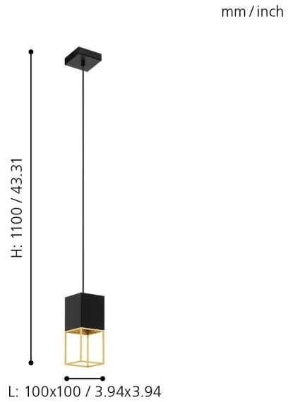Eglo 97733 - Lampadario LED a sospensione con filo MONTEBALDO 1xGU10/5W/230V
