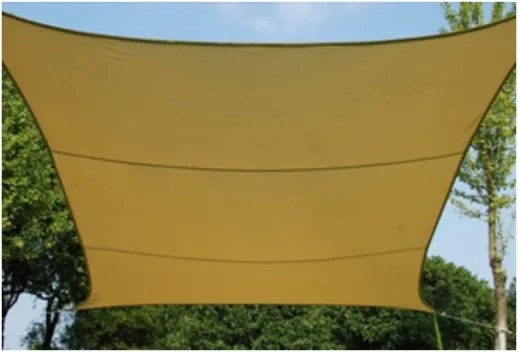 Tenda Vela Ombreggiante Quadrata 5x5 m Beige in HDPE